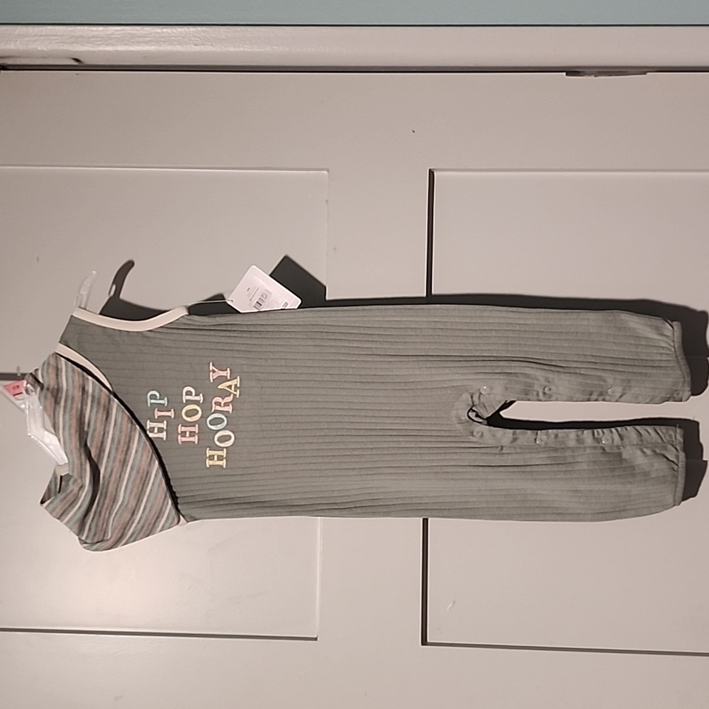 Jumpsuit and bandana bib 2-piece outfit